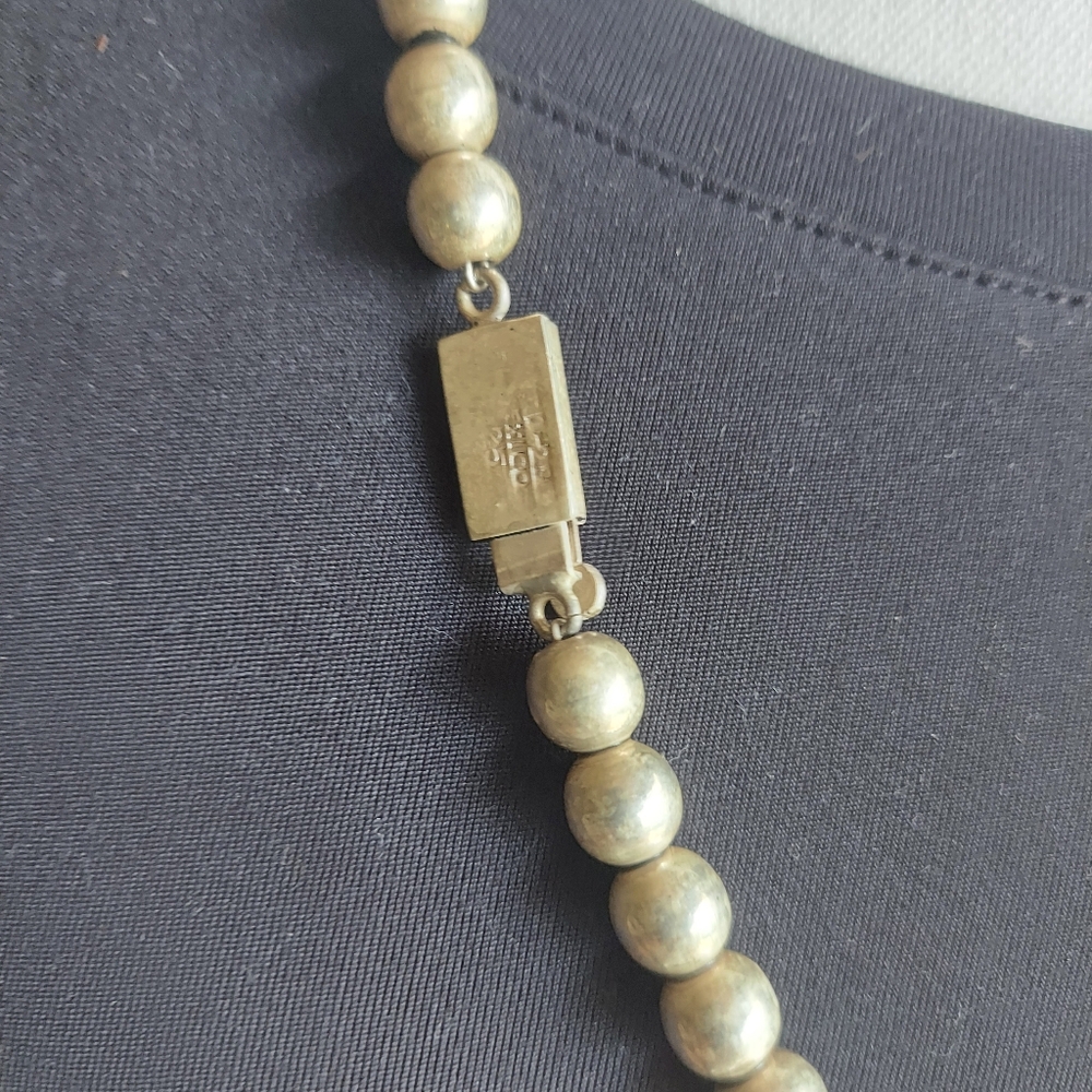 Elegant Sterling Silver Beaded Necklace - Picture 2 of 3